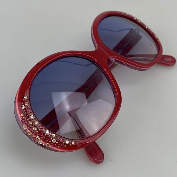Francis Klein Sunglasses mod. DOREEN A29 Rhinestone Dark Red Made in France RARE